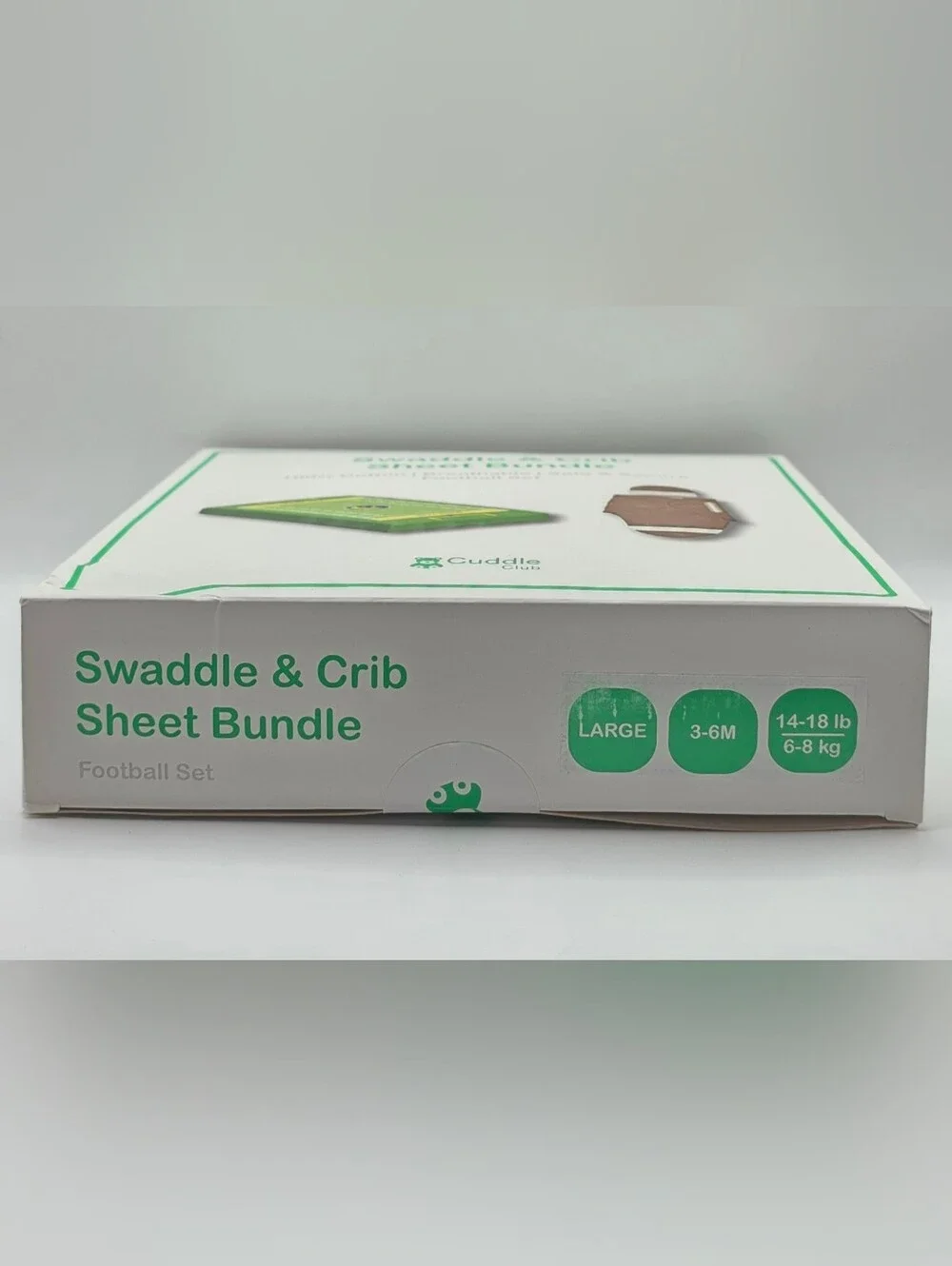 Cuddle Club Newborn Swaddle Set - Crib Sheet, Swaddle Blanket and Hat - Football